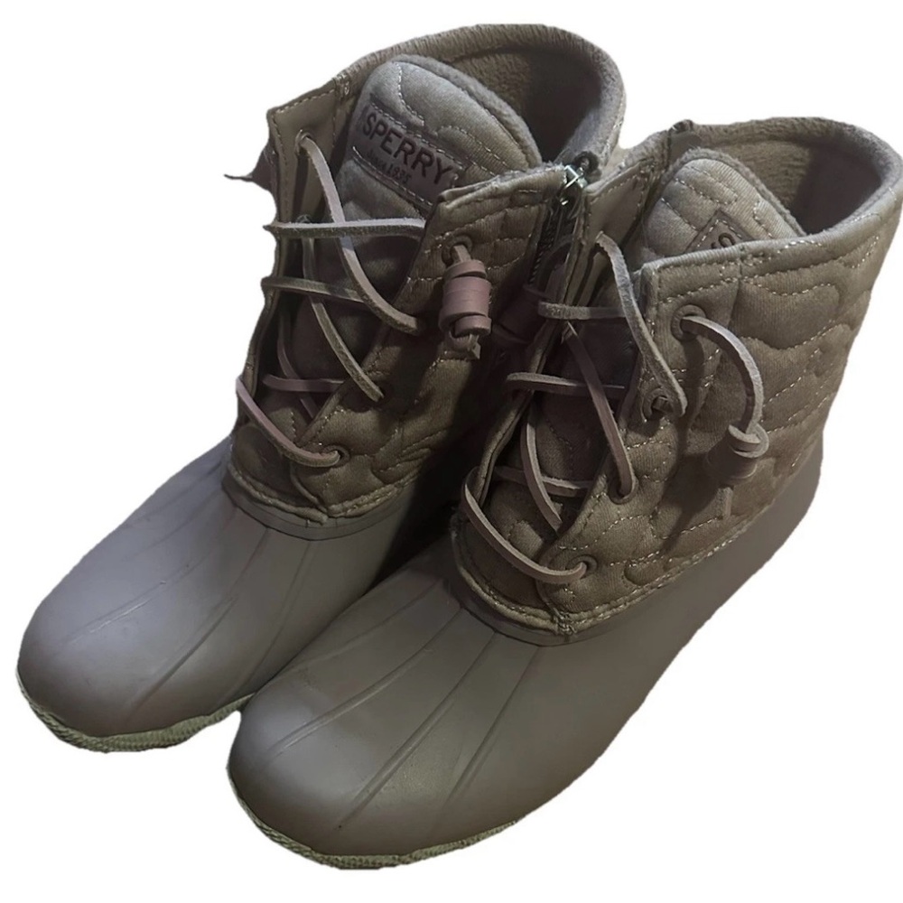 Sperry Women Seacycled saltwater Duck Rubber Waterproof Boots shoe sz 7.5 Lilac